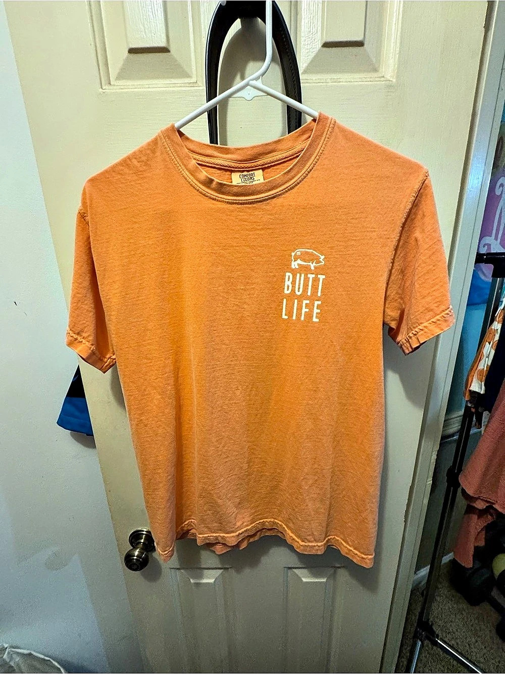 Comfort Colors Butt Life Pulled Pork Shirt Orange Small